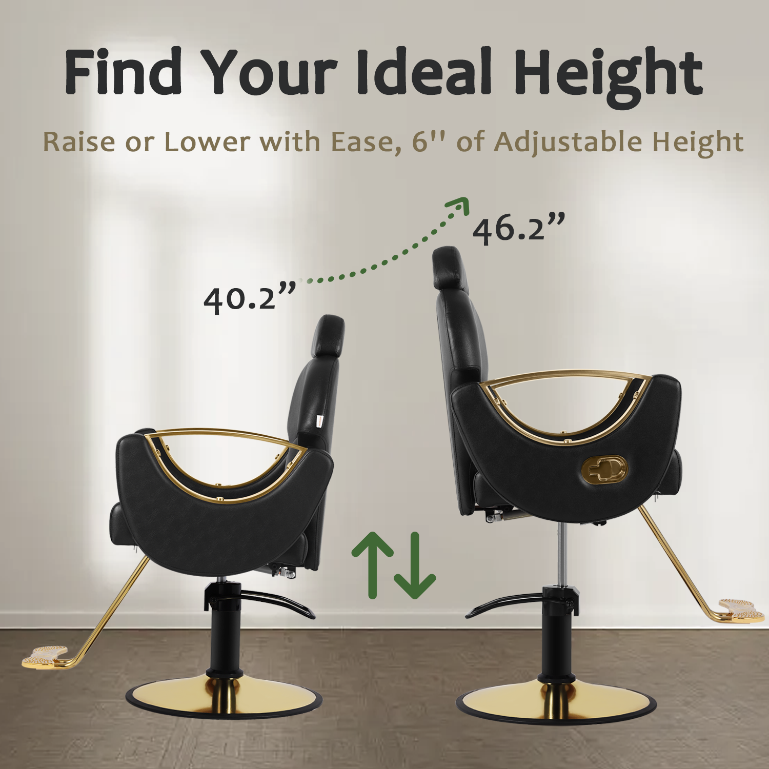 Salon Chair for Hair Stylist, Reclining Barber Chair for Barbershop 360 Swivel, Professional Height Adjustable Hair Salon Styling Chairs Multi-Function Shampoo Spa Beauty Equipment, Classic Black